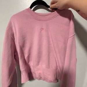 Adidas Women's Pink Cropped Hoodie
